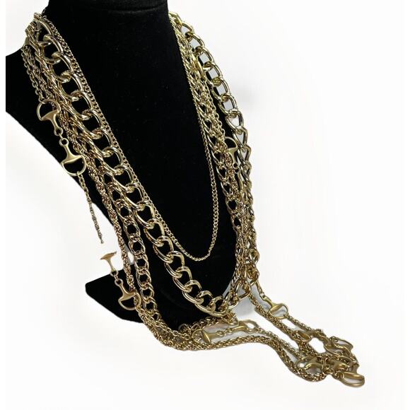 JTV Off Park Collection GOLD TONE MULTI-LAYER Necklace w/ Removable Chains- NWT - Picture 9 of 13